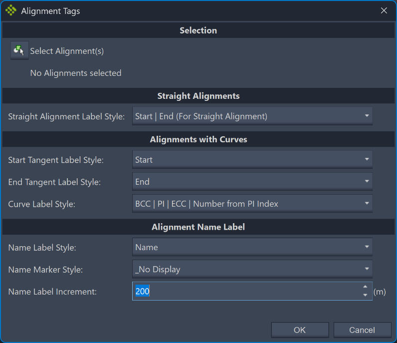 idas-alignment-tags-command screenshot