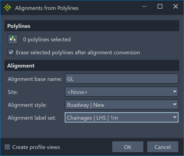 idas-alignments-from-polylines-command screenshot