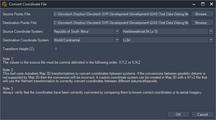 idas-convert-point-file-command screenshot