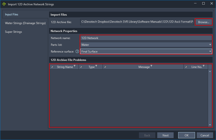 idas-import-12d-network screenshot