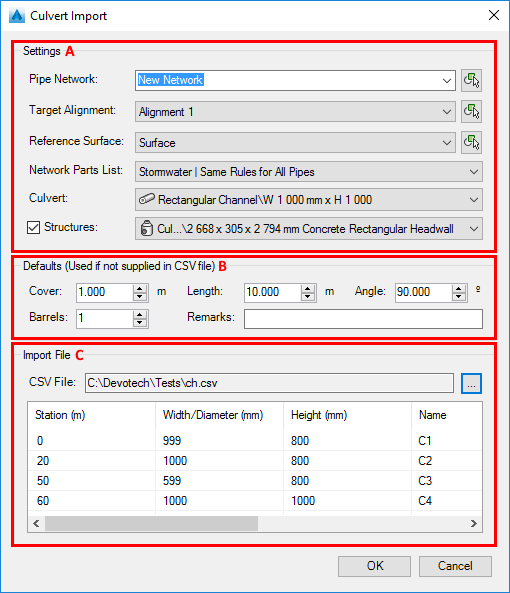 idas-import-culverts-command screenshot
