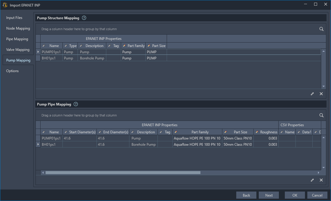 idas-import-epanet-inp-command screenshot