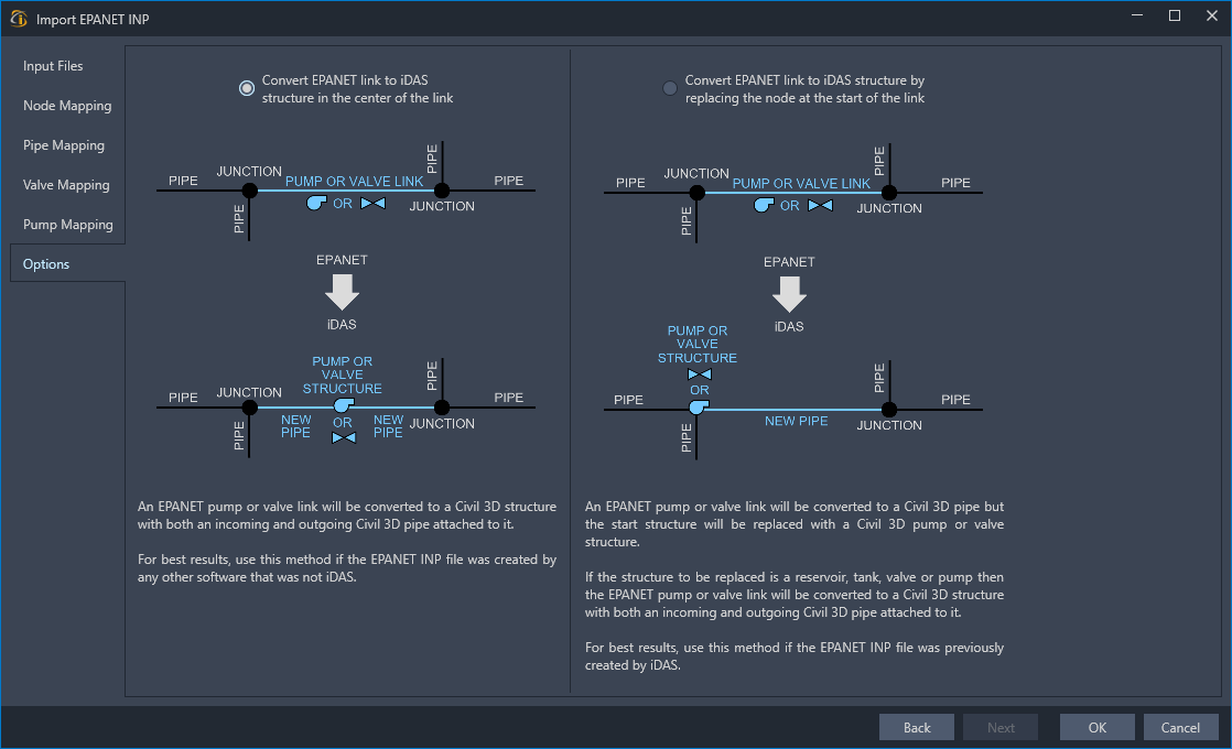 idas-import-epanet-inp-command screenshot