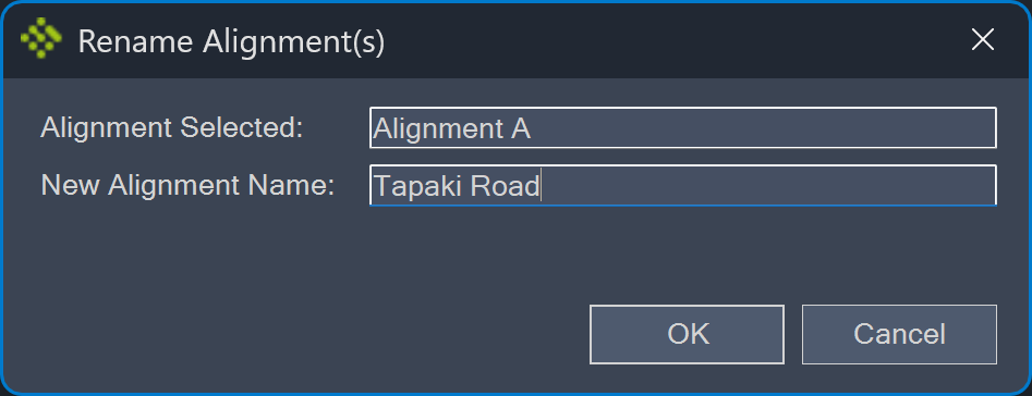 idas-rename-alignment-command screenshot