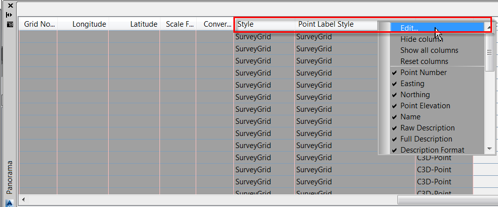 idas-survey-grid-command screenshot